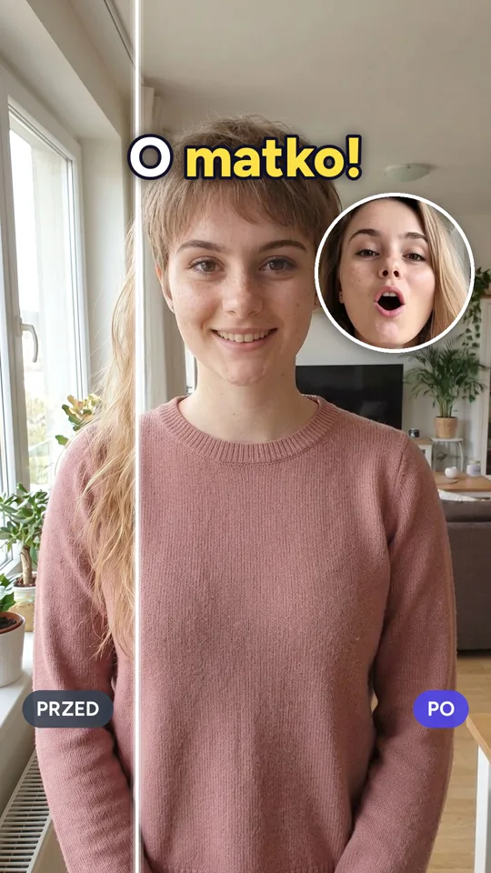Zmiana fryzury w PixiFixi — pixie na własnym zdjęciu