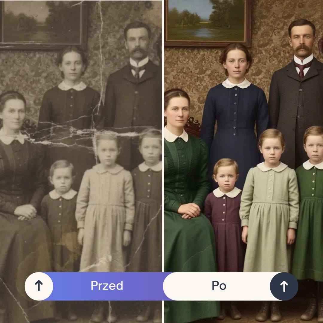 Renowacja i odzyskiwanie starych zdjęć jednym kliknięciem z AI!