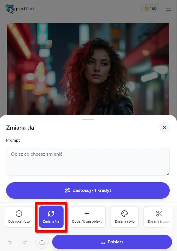 Jak zmienić tło zdjęcia w aplikacji PixiFixi?