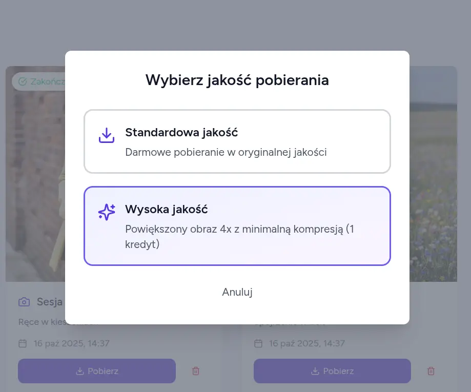 Pobieranie zdjęć w wysokiej jakości