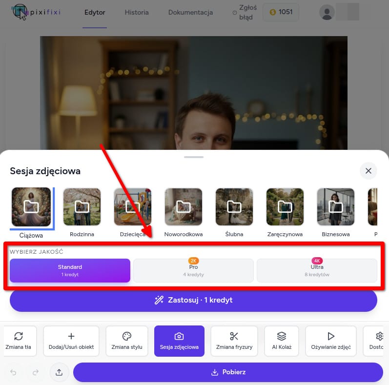 Wybór jakości - Standard / Pro / Ultra