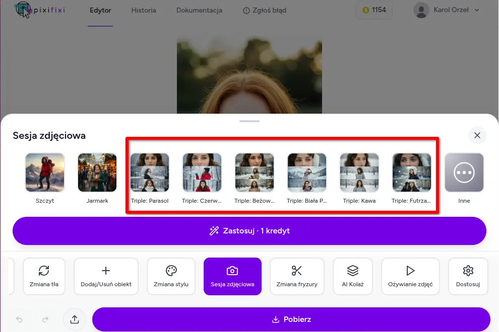 Zimowe zdjęcia z AI