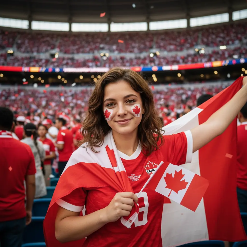 Mundial 2026 w Kanadzie — kibic, zdjęcie AI