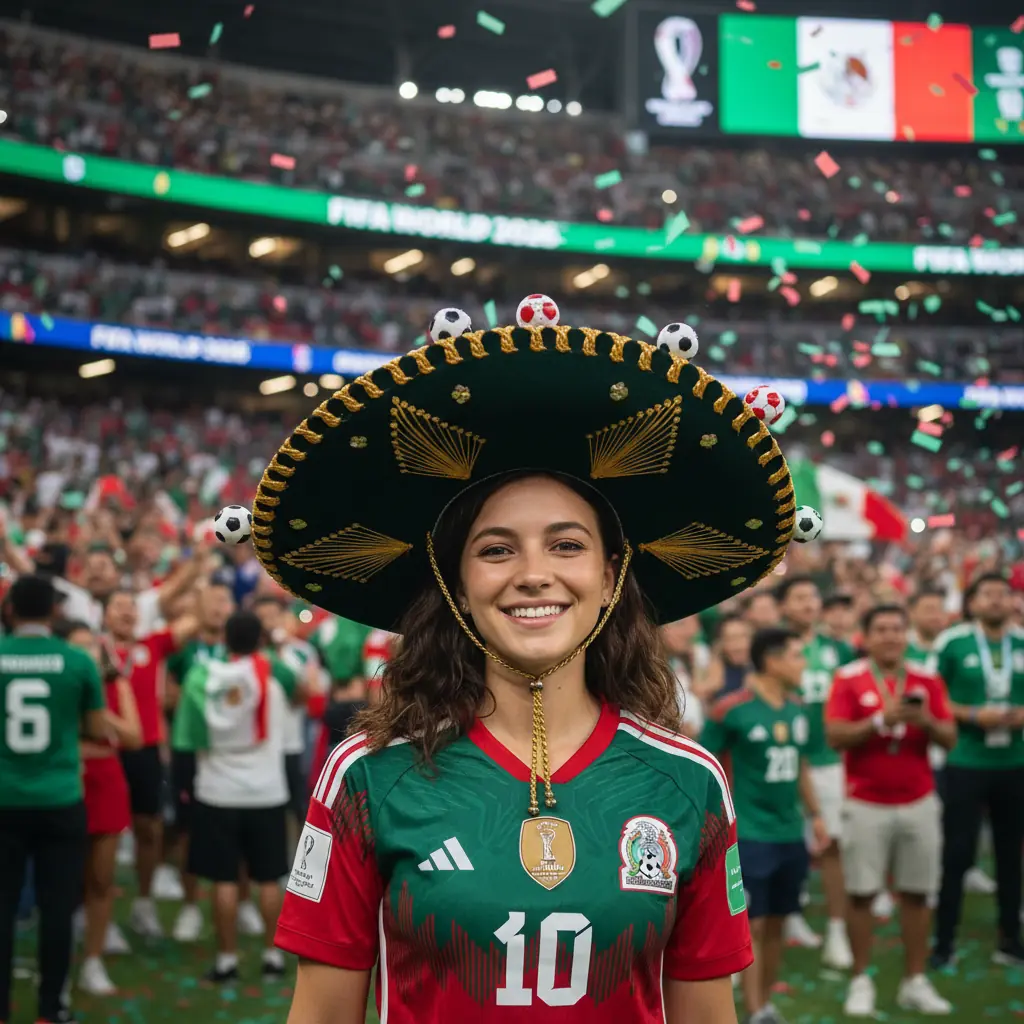 Mundial 2026 w Meksyku — kibic, zdjęcie AI